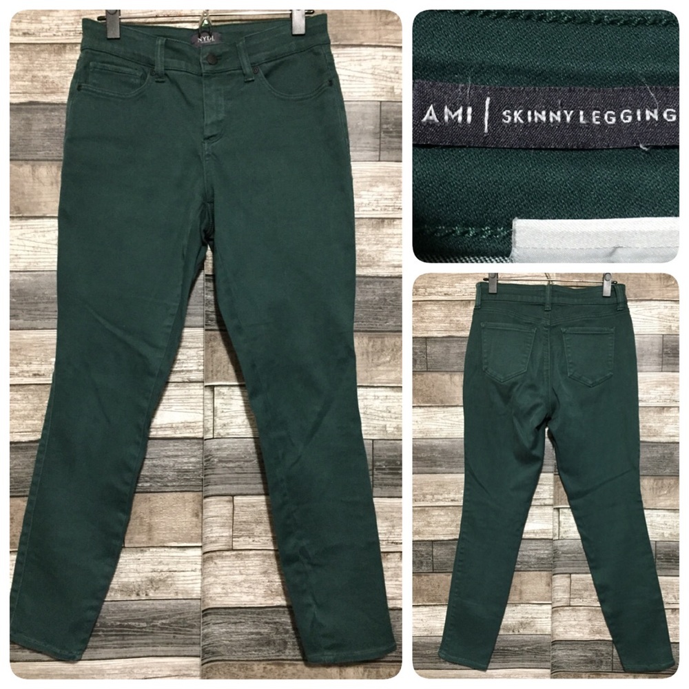 NYDJ Ami Skinny Legging Pants Women’s 4 Green Stretch (Inseam 28)